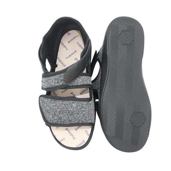PodoWell Xilo sandaalit laajoilla säädöillä harmaa