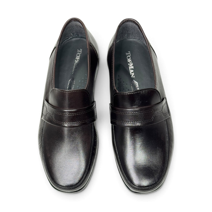 Topman miesten loaferit tilava lesti tumma ruskea