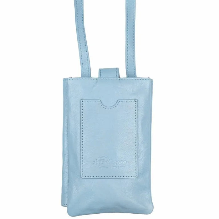 Nahkainen Heini puhelinlaukku turkoosi