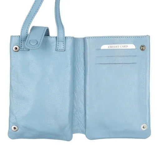 Nahkainen Heini puhelinlaukku turkoosi