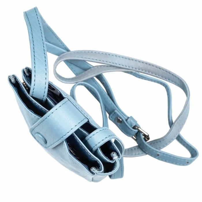 Nahkainen Heini puhelinlaukku turkoosi