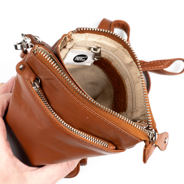 A. Eriksson nahkainen pikkulaukku Helinä Q ruskea