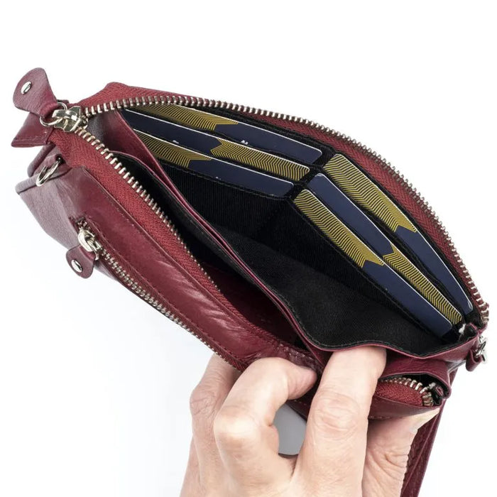 Nahkalaukku Heli A. Eriksson viinin punainen