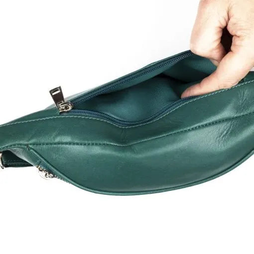 Nahkainen BumBag Harriet olkalaukku smaragdin vihreä