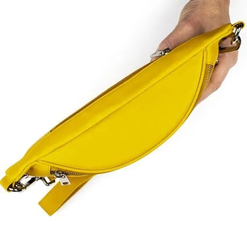 Nahkainen BumBag Harriet olkalaukku keltainen