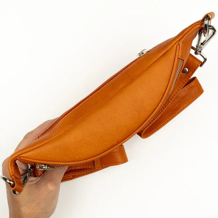 Nahkainen BumBag Harriet olkalaukku oranssi