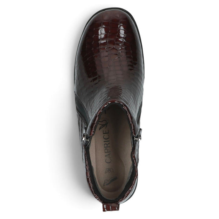Caprice pehmeät nilkkurit K-laajuus viininpunainen croco lakeeri