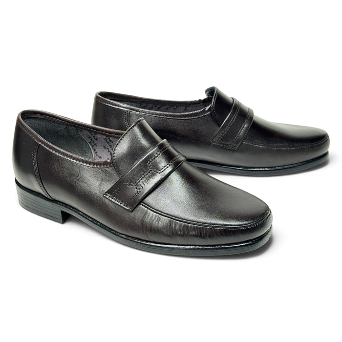 Topman miesten loaferit tilava lesti tumma ruskea
