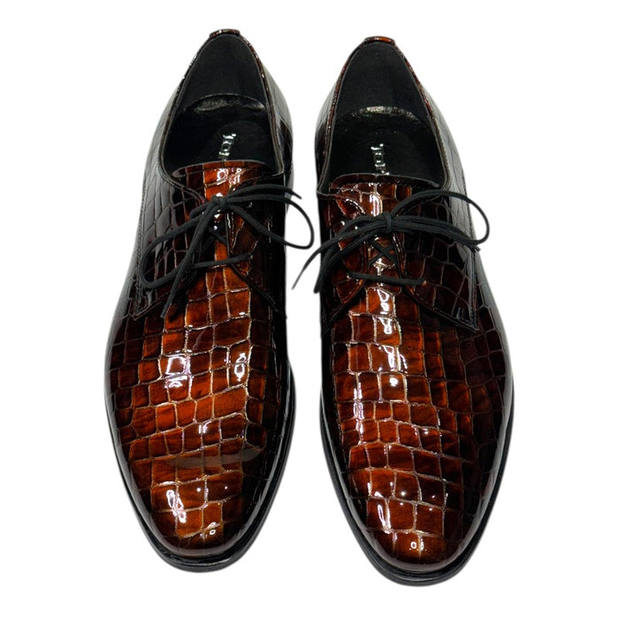 Topman miesten juhlakengät ruskea lakeeri