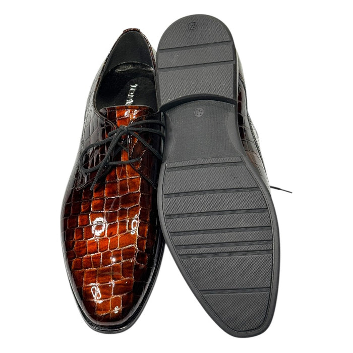 Topman miesten juhlakengät ruskea lakeeri