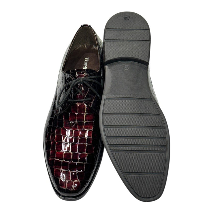 Topman miesten juhlakengät viininpunainen lakeeri