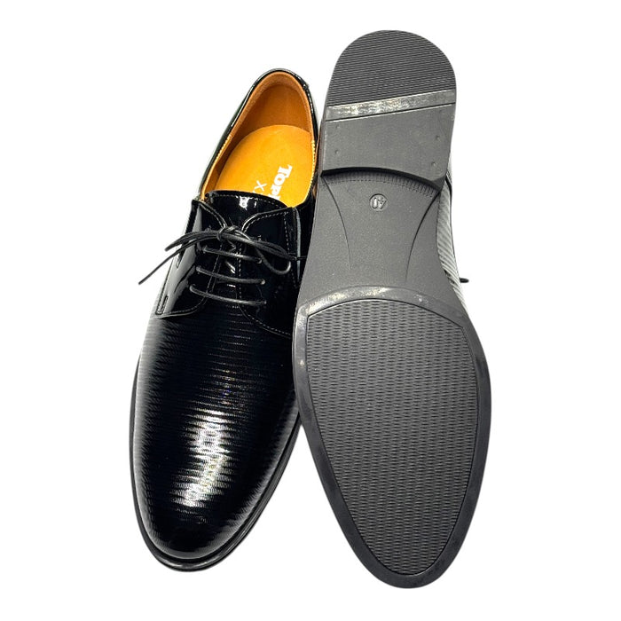 Topman miesten nahkaiset juhlakengät lakeerinahkaa musta