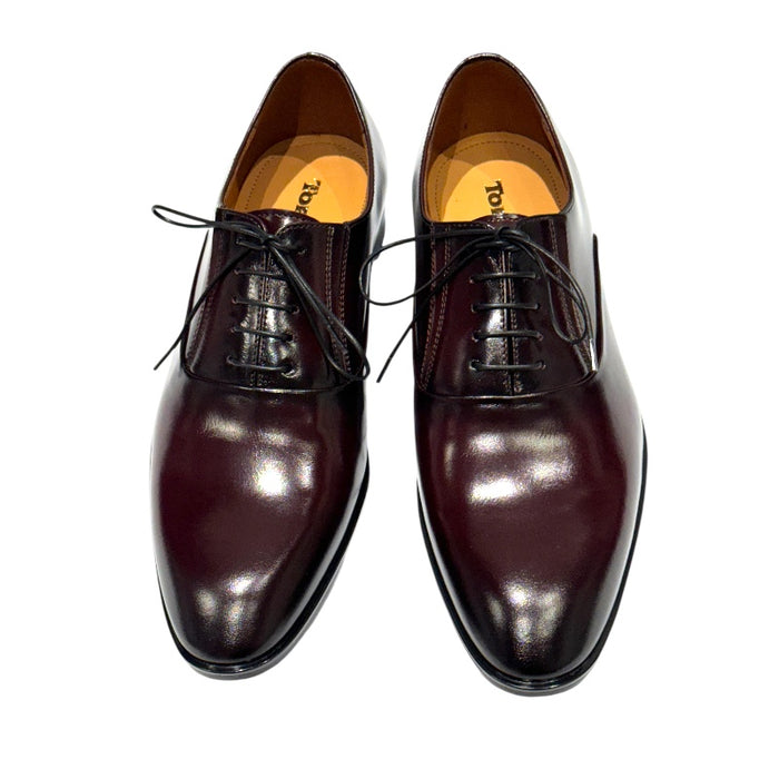 Topman miesten nahkaiset juhlakengät viininpunainen