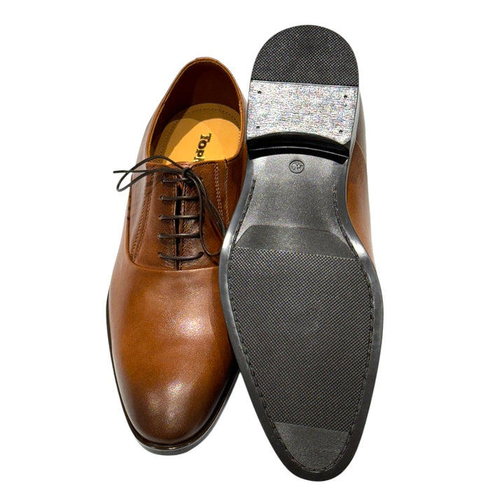 Topman miesten nahkaiset juhlakengät keskiruskea