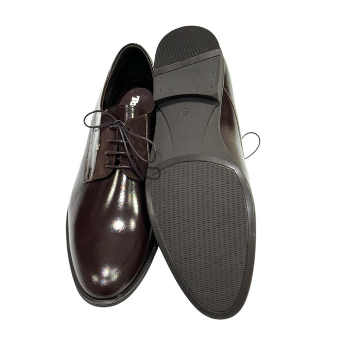 Topman miesten nahkaiset juhlakengät tumman ruskea