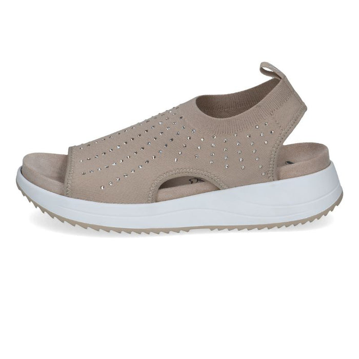 Caprice kimaltavat tekstiilisandaalit ruskea