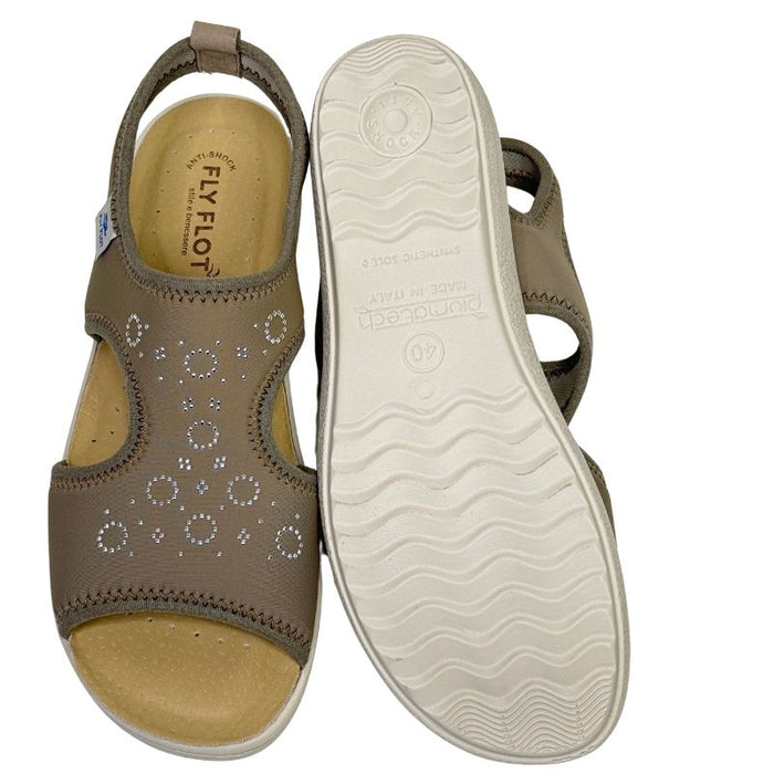 Fly Flot stretch sandaalit timantti taupe