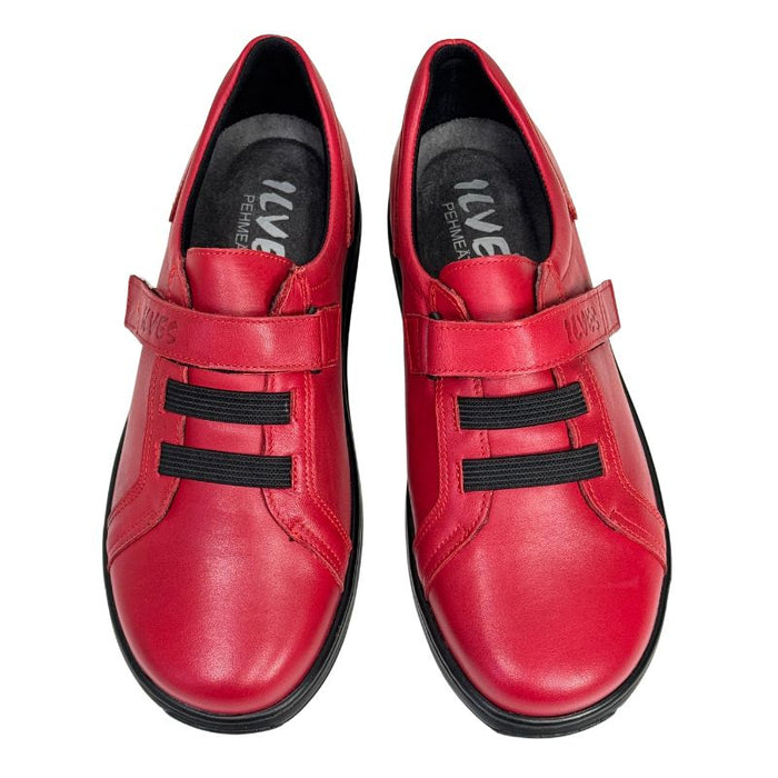 Ilves laajalestiset kävelykengät tarralla punainen