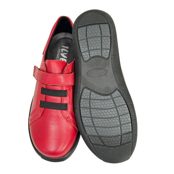 Ilves laajalestiset kävelykengät tarralla punainen