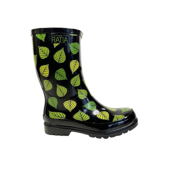 RistoMatti Ratia kumikengät Koivunlehti musta-vihreä