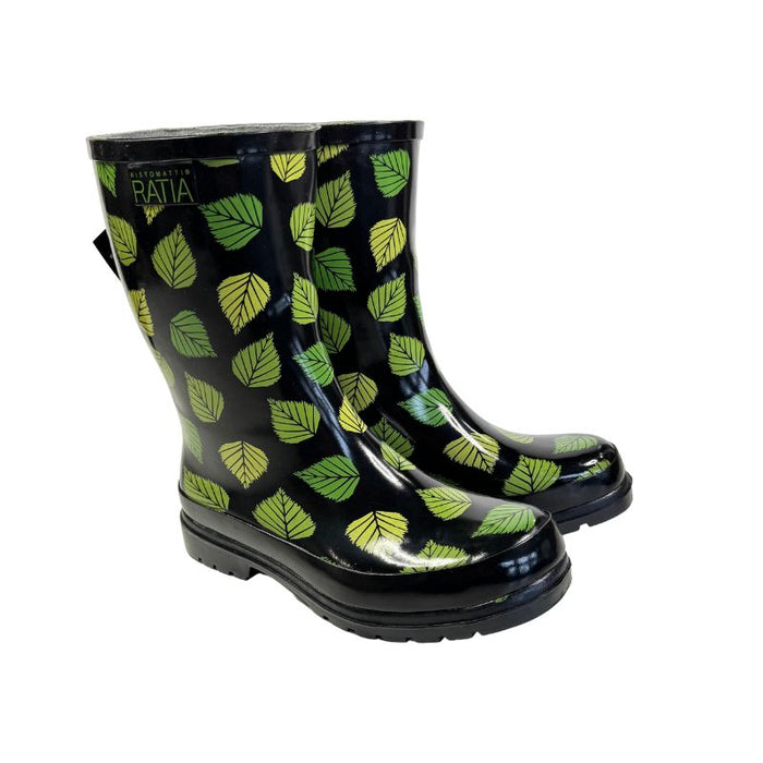 RistoMatti Ratia kumikengät Koivunlehti musta-vihreä