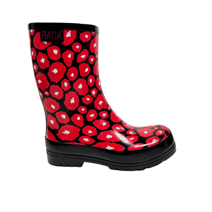 RistoMatti Ratia kumikengät Orvokit musta-punainen