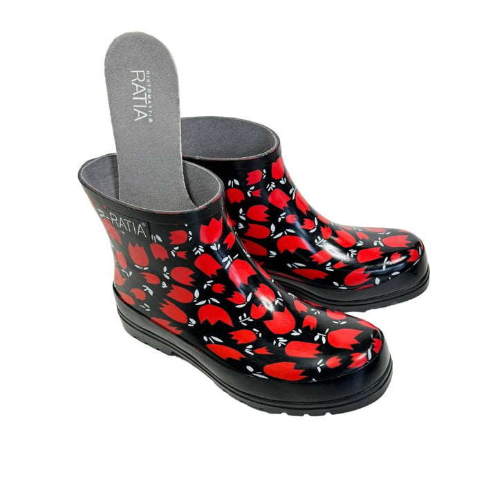 RistoMatti Ratia kumikengät Tulips musta-punainen