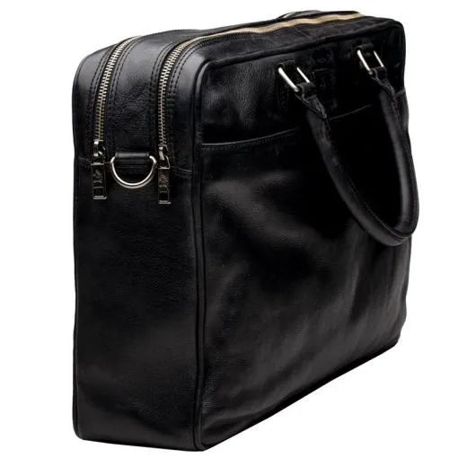 Nahkainen tietokonesalkku A. Eriksson Gullkrona Greg musta