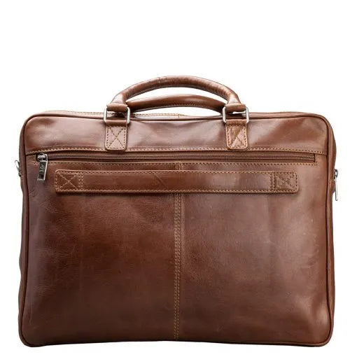 Nahkainen tietokonesalkku A. Eriksson Gullkrona Greg ruskea