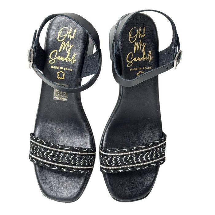 Oh My Sandals Sandaalit Vaqueta negro musta-hopea