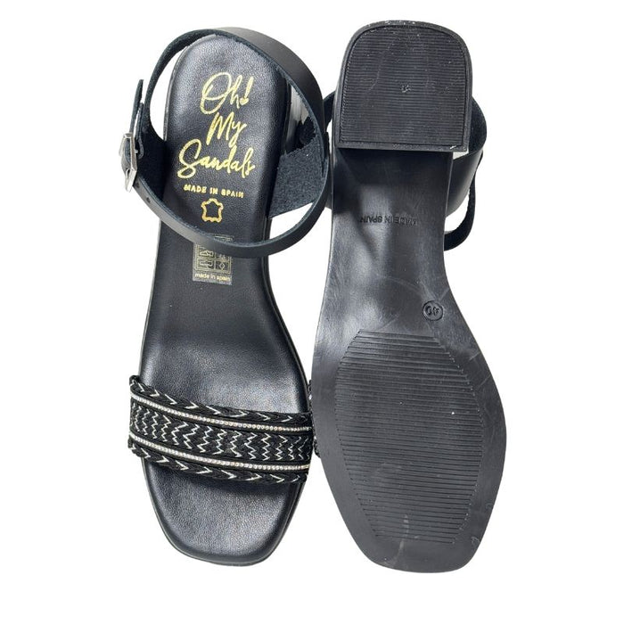 Oh My Sandals Sandaalit Vaqueta negro musta-hopea