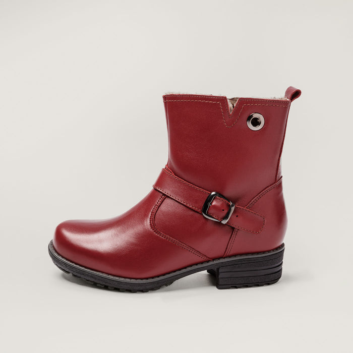 Piqant naisten lammasturkisvuoriset nilkkurit viininpunainen