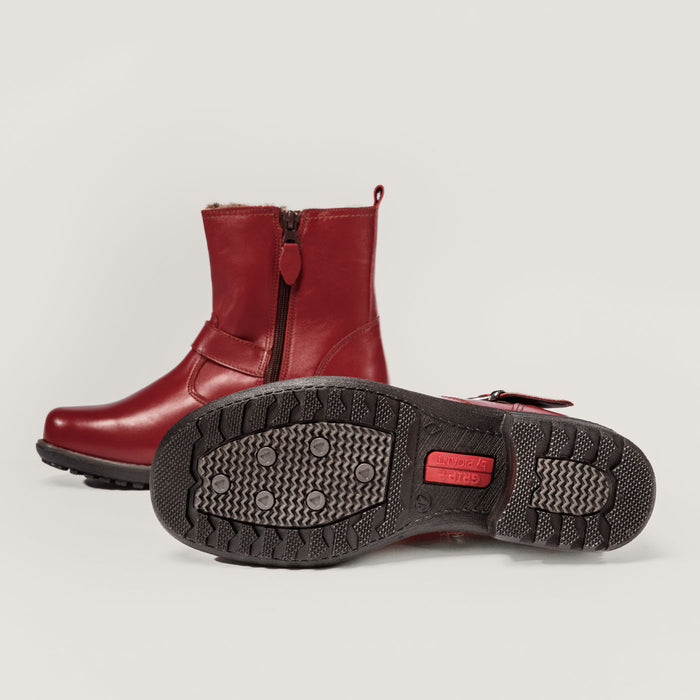 Piqant naisten lammasturkisvuoriset nilkkurit viininpunainen