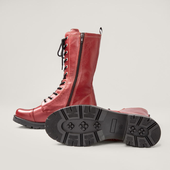 Piqant naisten saappaat villavuorilla punainen