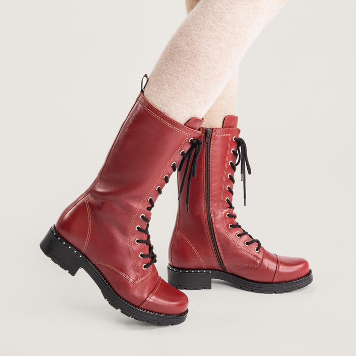 Piqant naisten saappaat villavuorilla punainen