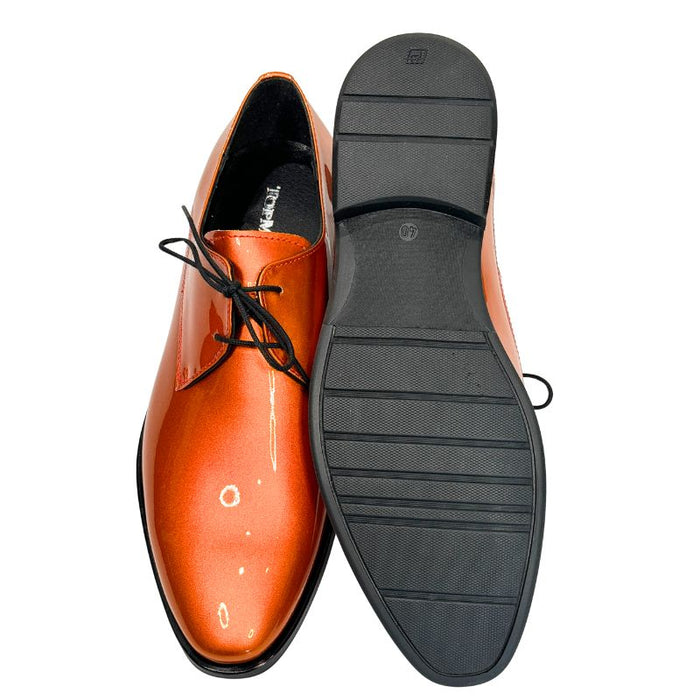 Topman miesten juhlakengät oranssi lakeeri