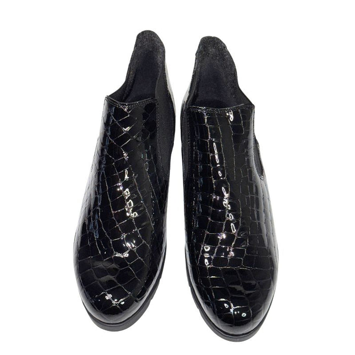 Topman naisten kiiltonahkaiset nilkkurit musta