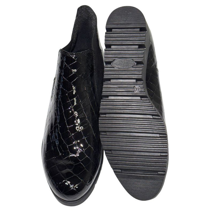 Topman naisten kiiltonahkaiset nilkkurit musta