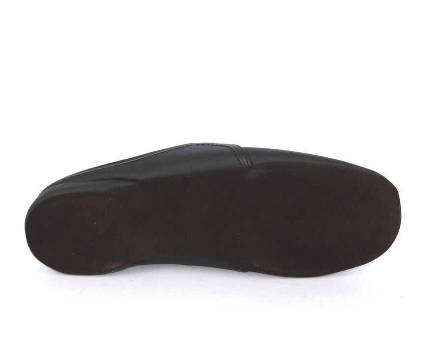 Nahkaiset aamutossut miehille -musta