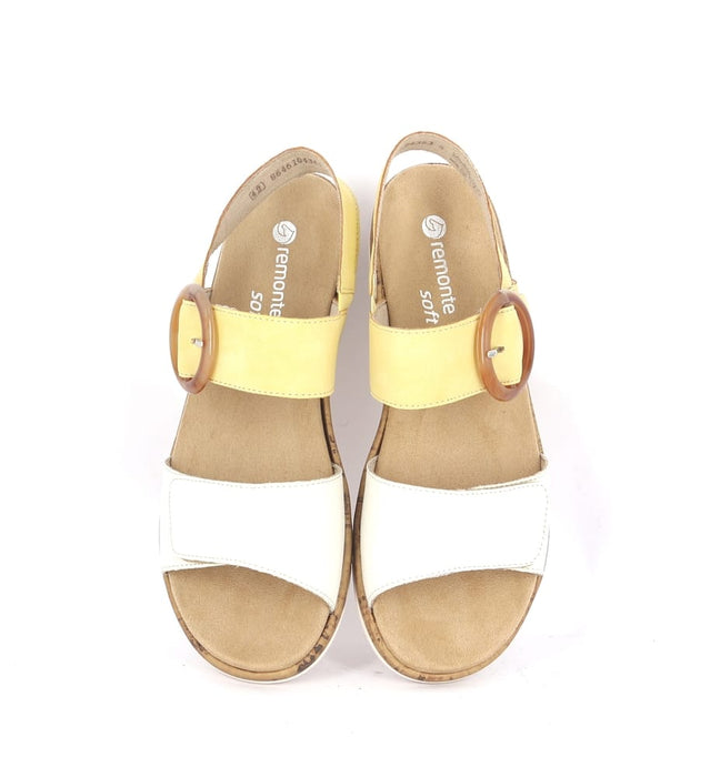 Remonte sandaalit -keltainen/valkoinen